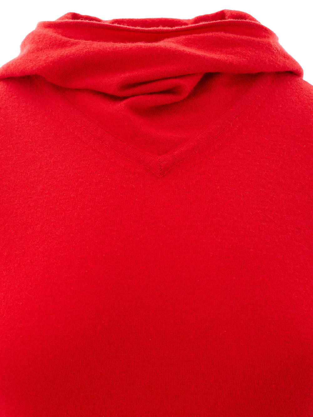 Elegant Red Cashmere Hooded Jumper