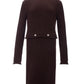 Elegant Ribbed Knit Cotton Pencil Dress