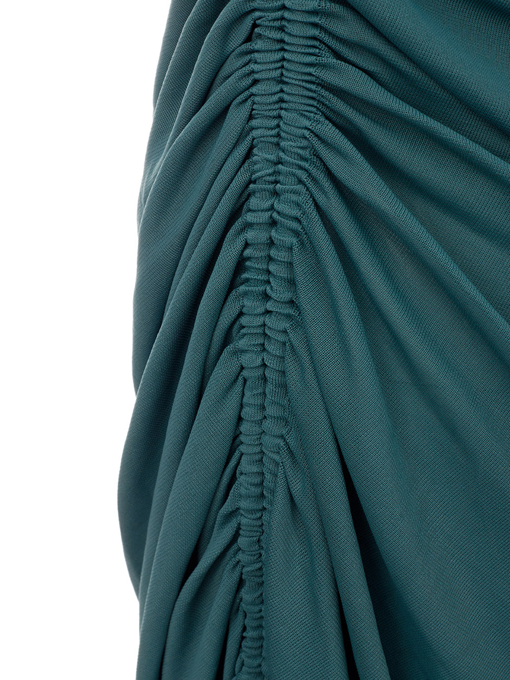 Elegant Asymmetric Green Viscose Dress