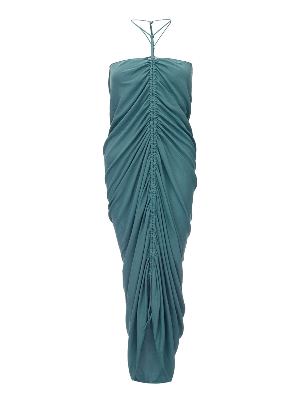 Elegant Asymmetric Green Viscose Dress