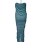 Elegant Asymmetric Green Viscose Dress