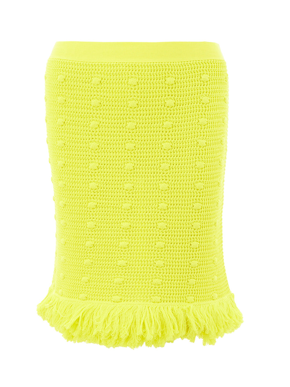 Radiant Yellow Fringed Pencil Skirt