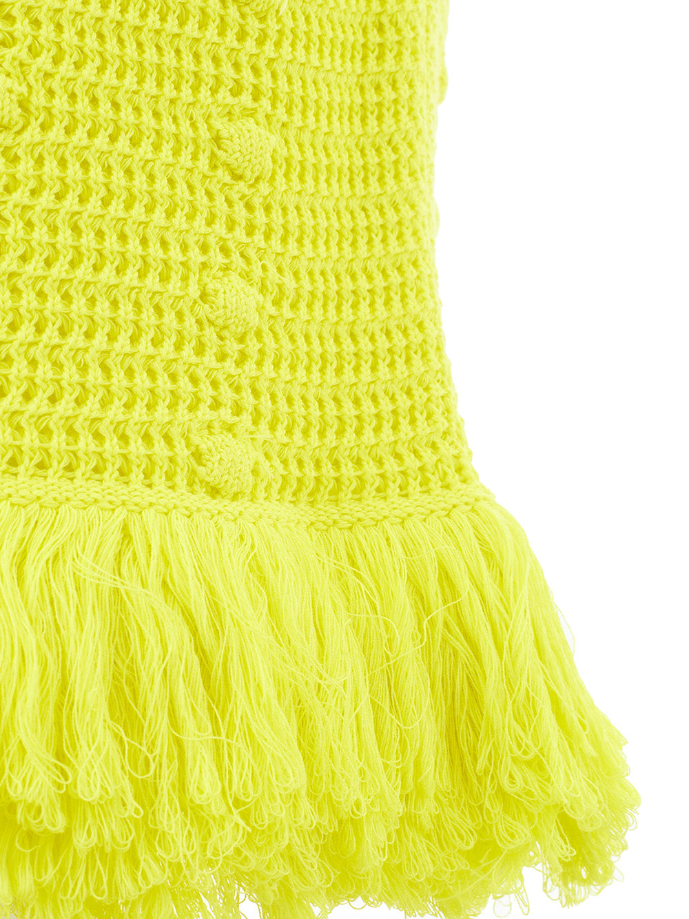 Radiant Yellow Fringed Pencil Skirt