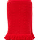 Elegant Red Pompom Detail Pencil Skirt
