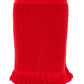 Elegant Red Pompom Detail Pencil Skirt