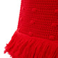 Elegant Red Pompom Detail Pencil Skirt