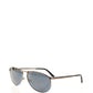 Elegant Silver-Tone Pilot Sunglasses