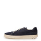 Chic Denim Sneakers With Leather Accents