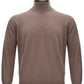 Elegant Dove Grey Turtleneck Wool Blend Sweater