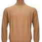 Elegant Camel Beige Wool Blend Turtleneck Sweater