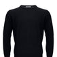 Chic Black Wool Blend Round Neck Sweater