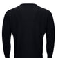 Chic Black Wool Blend Round Neck Sweater