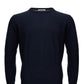 Elegant Blue Wool Blend Round Neck Sweater