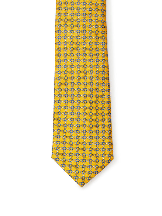 Elegant Yellow Silk Designer Tie