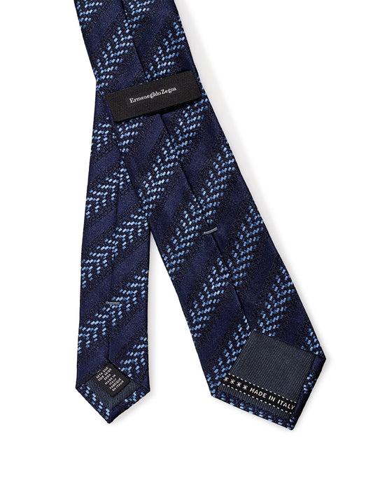 Elegant Blue Silk Regimental Tie