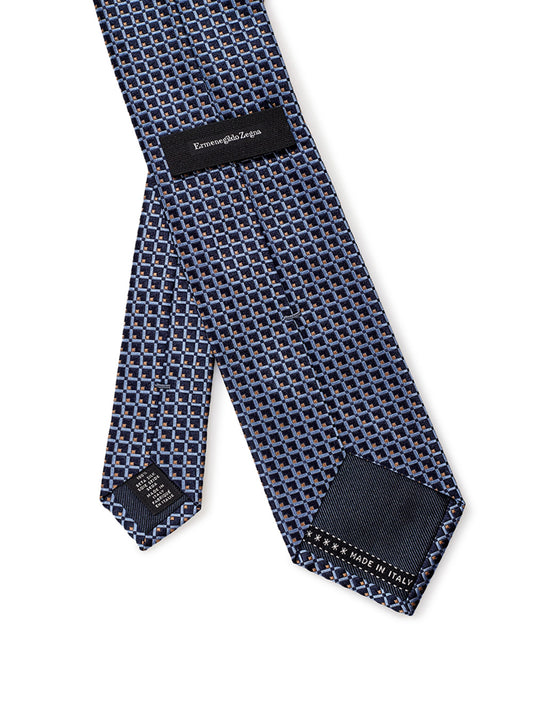 Elegant Light Blue Silk Tie with Micro Print