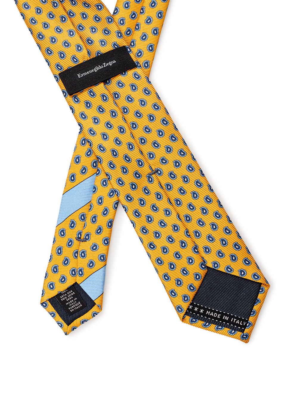 Elegant Yellow Silk Tie with Micro Prints