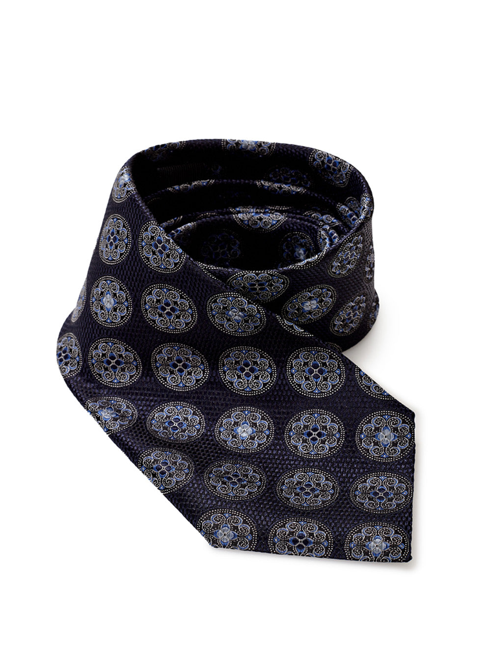 Elegant Dark Grey Silk Tie with Micro Print