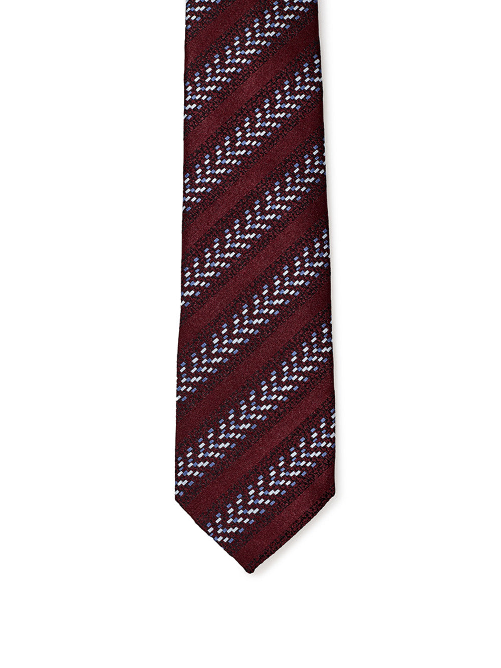 Bordeaux Silk Oblique Contrast Tie