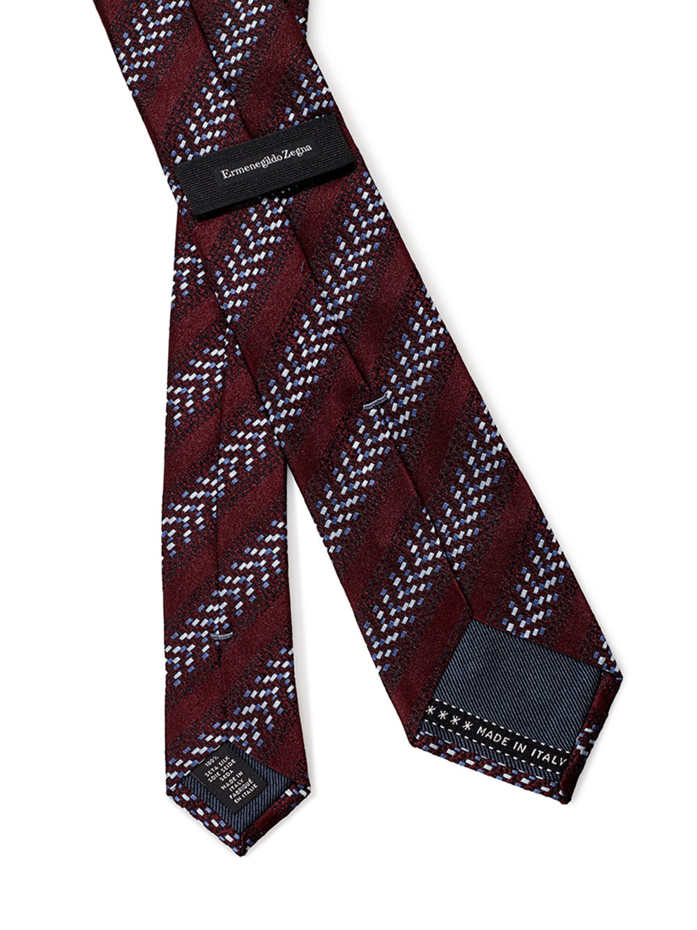 Bordeaux Silk Oblique Contrast Tie