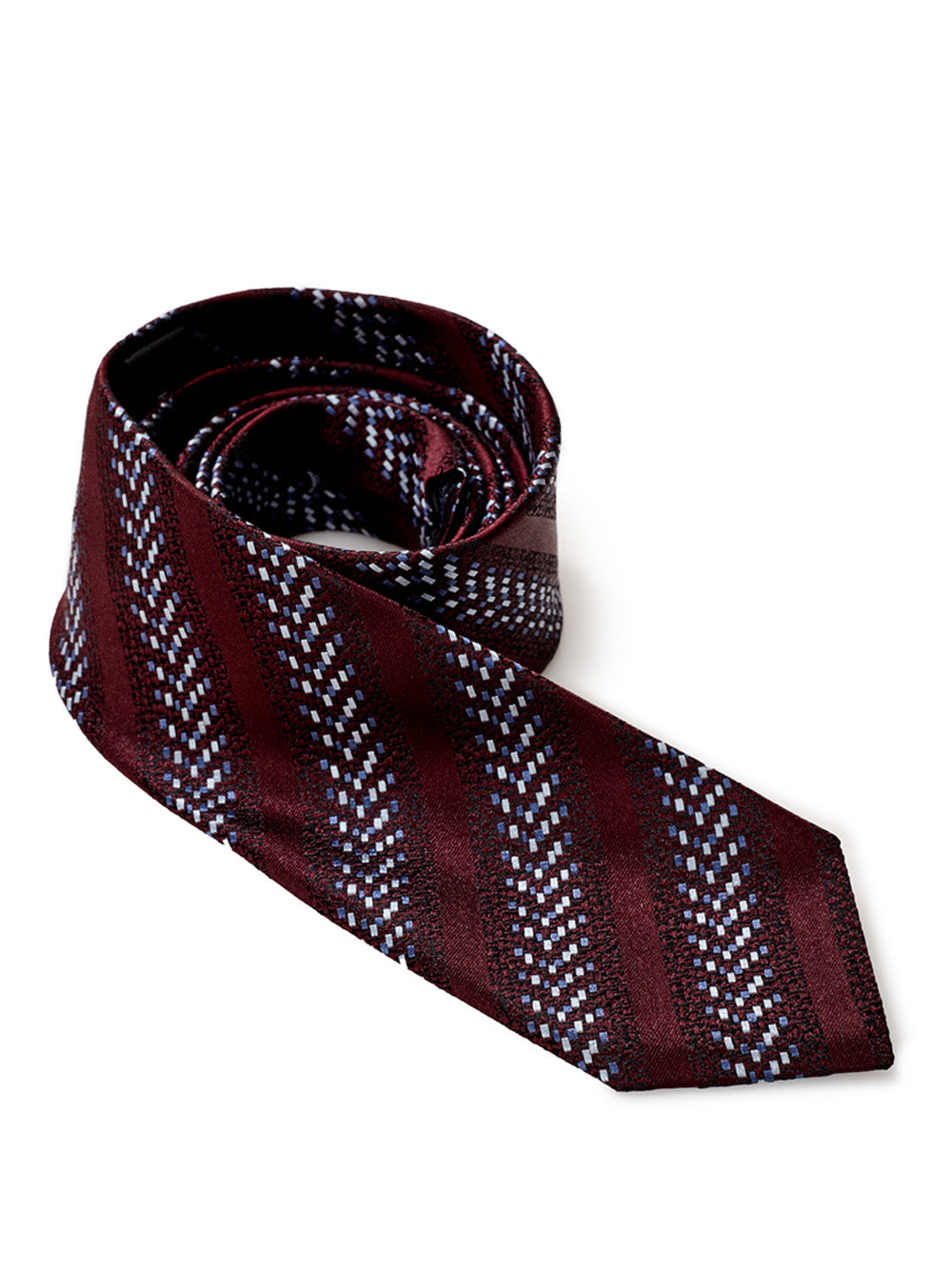 Bordeaux Silk Oblique Contrast Tie