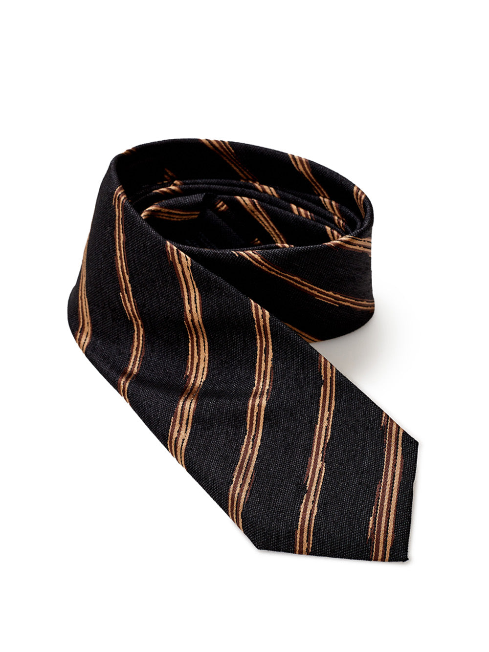 Elegant Black and Gold Silk Tie for Men