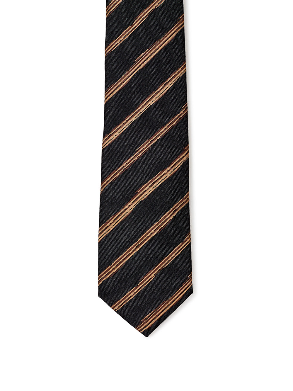 Elegant Black and Gold Silk Tie for Men