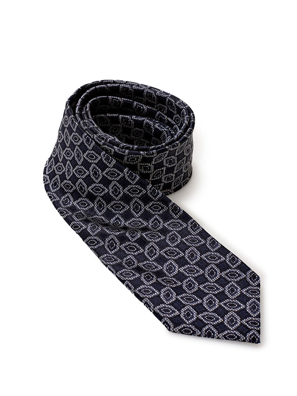 Elegant Dark Grey Silk Tie with Micro Print