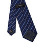 Elegant Blue Silk Tie with Oblique Print