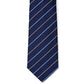 Elegant Blue Silk Tie with Oblique Print