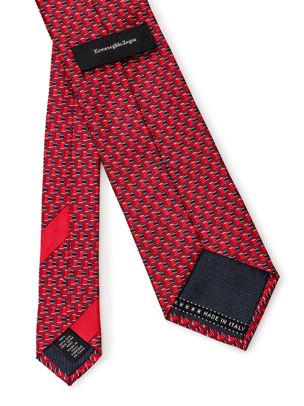 Regal Red Silk Tie with Micro Print