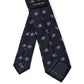 Elegant Blue Silk Tie with Cashmere Motif