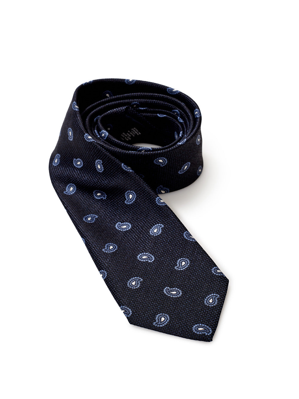 Elegant Blue Silk Tie with Cashmere Motif