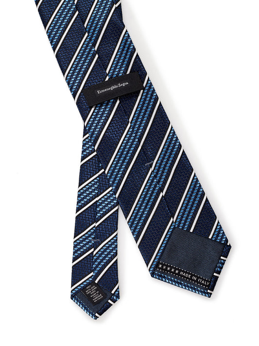 Elegant Blue Silk Men's Designer Tie