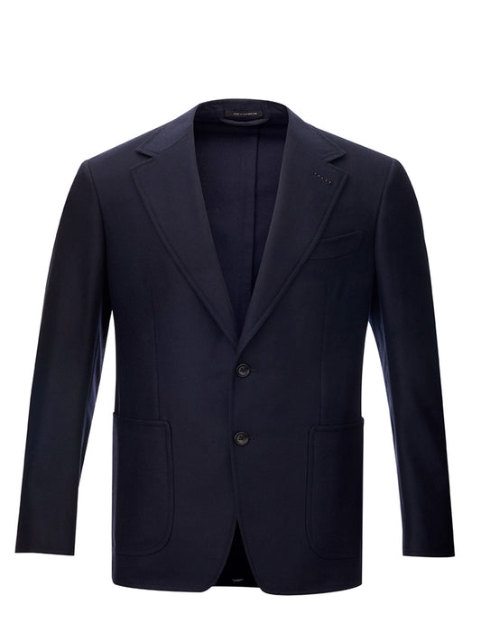 Elegant Navy Blue Wool Jacket