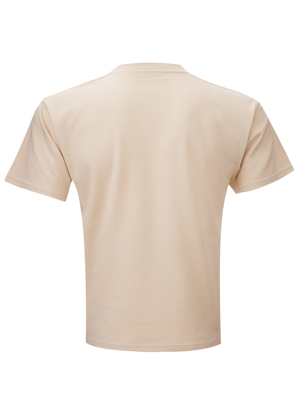 Oversized Beige Cotton Tee with 3D Logo