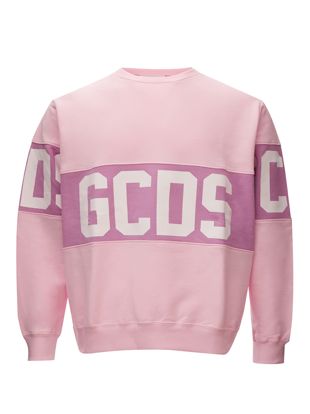 Oversized Pink Cotton Sweatshirt with Front Logo