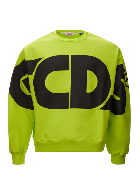 Neon Green Logo Cotton Sweatshirt