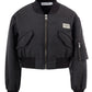 Chic Cropped Quilted Bomber Jacket