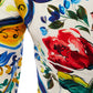 Elegant Maiolica Print Silk Top