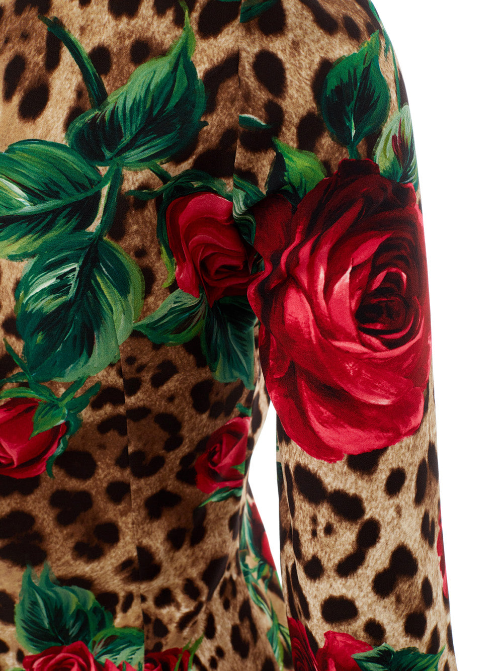 Elegant Leopard Print Silk Top with Rose Detail