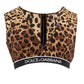 Elegant Leopard Print Silk Cropped Top