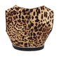 Elegant Leopard Print Silk Cropped Top