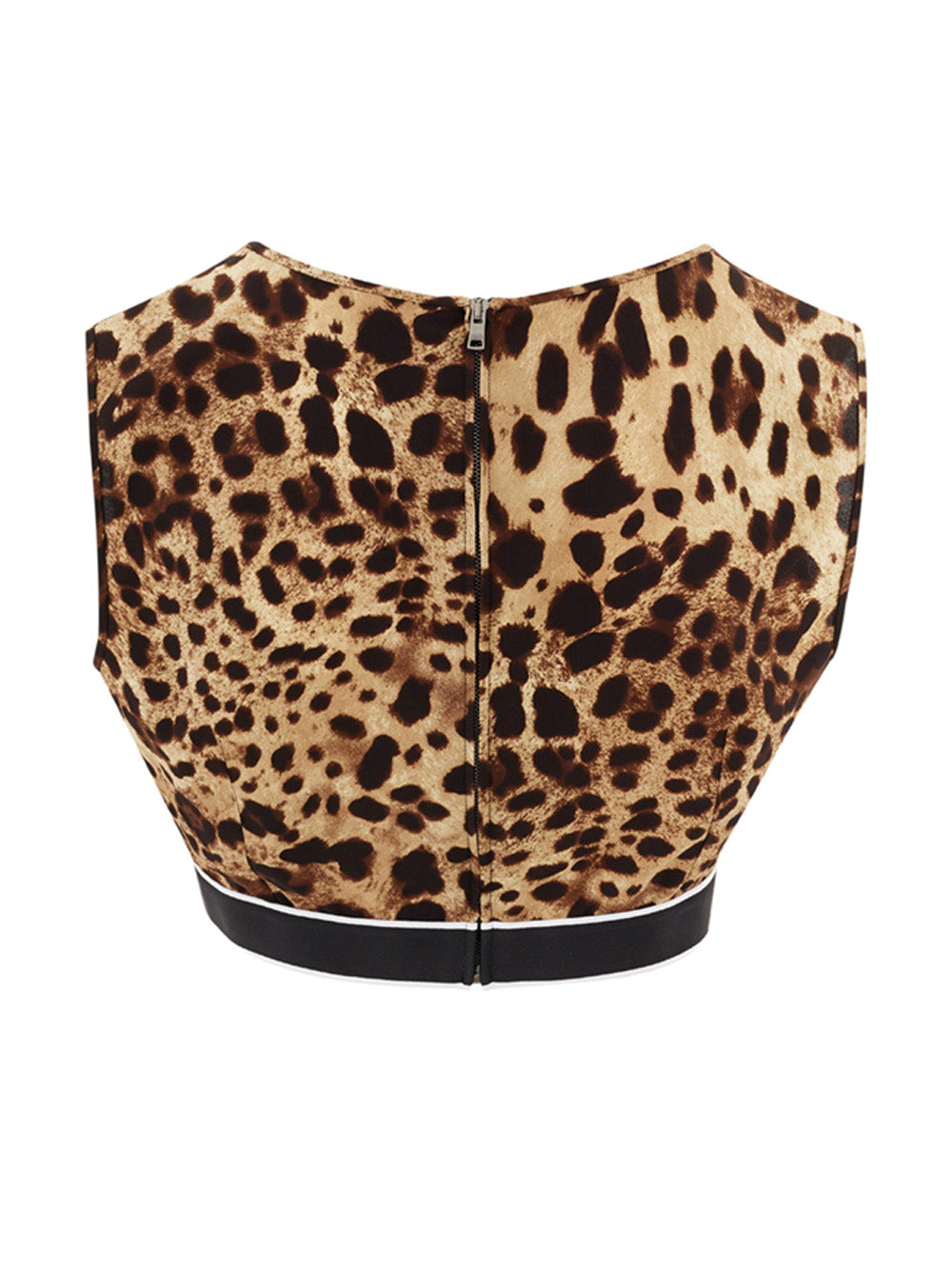 Elegant Leopard Print Silk Cropped Top