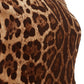 Elegant Leopard Print Sleeveless Jacket