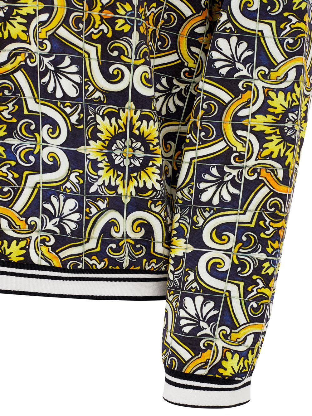 Majolica Print Cotton Sweatshirt - Yellow/Blue