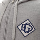 Elegant Grey Embroidered Logo Sweatshirt