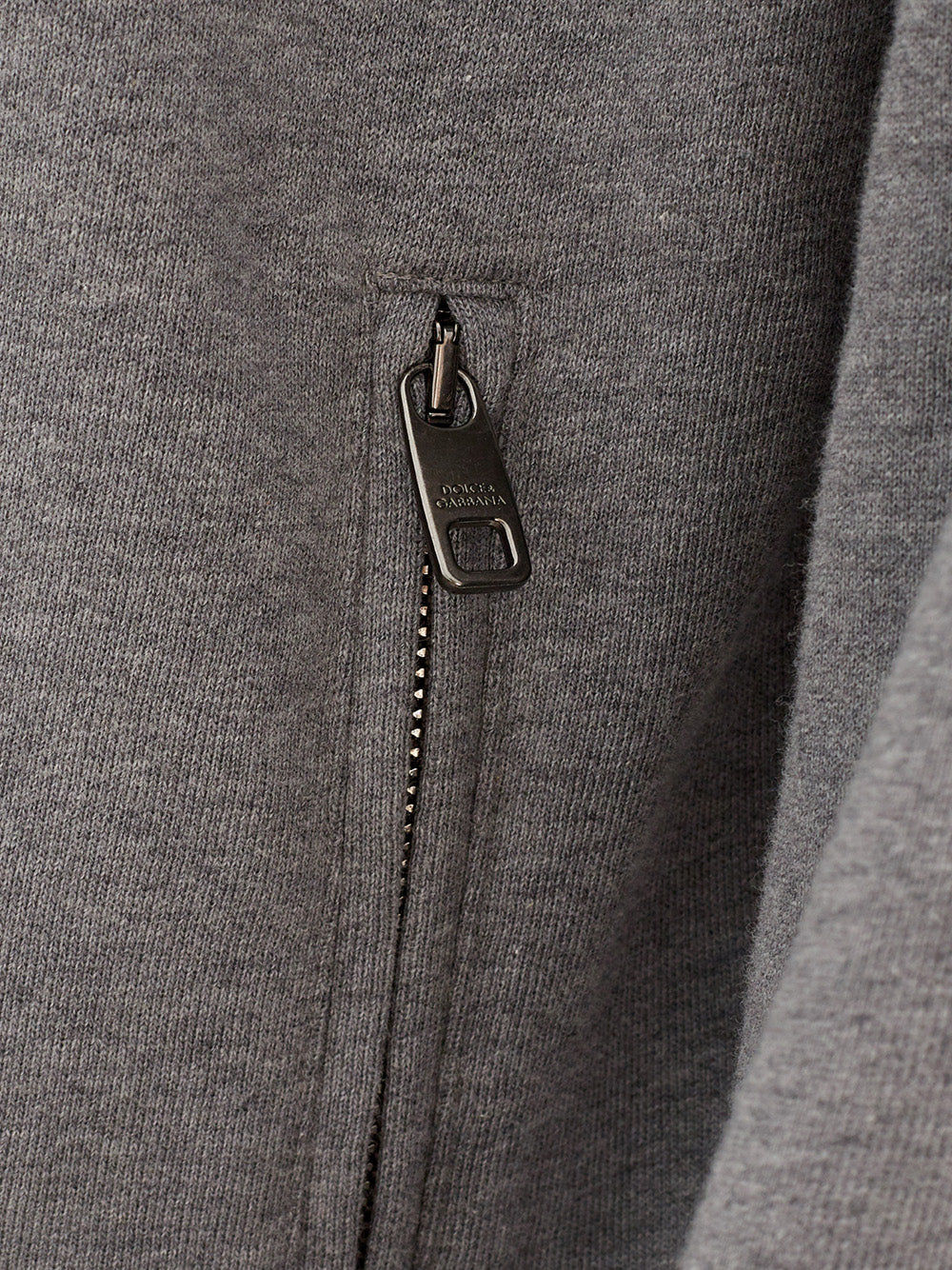 Elegant Grey Cotton Zip Sweatshirt