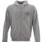 Elegant Grey Embroidered Logo Sweatshirt