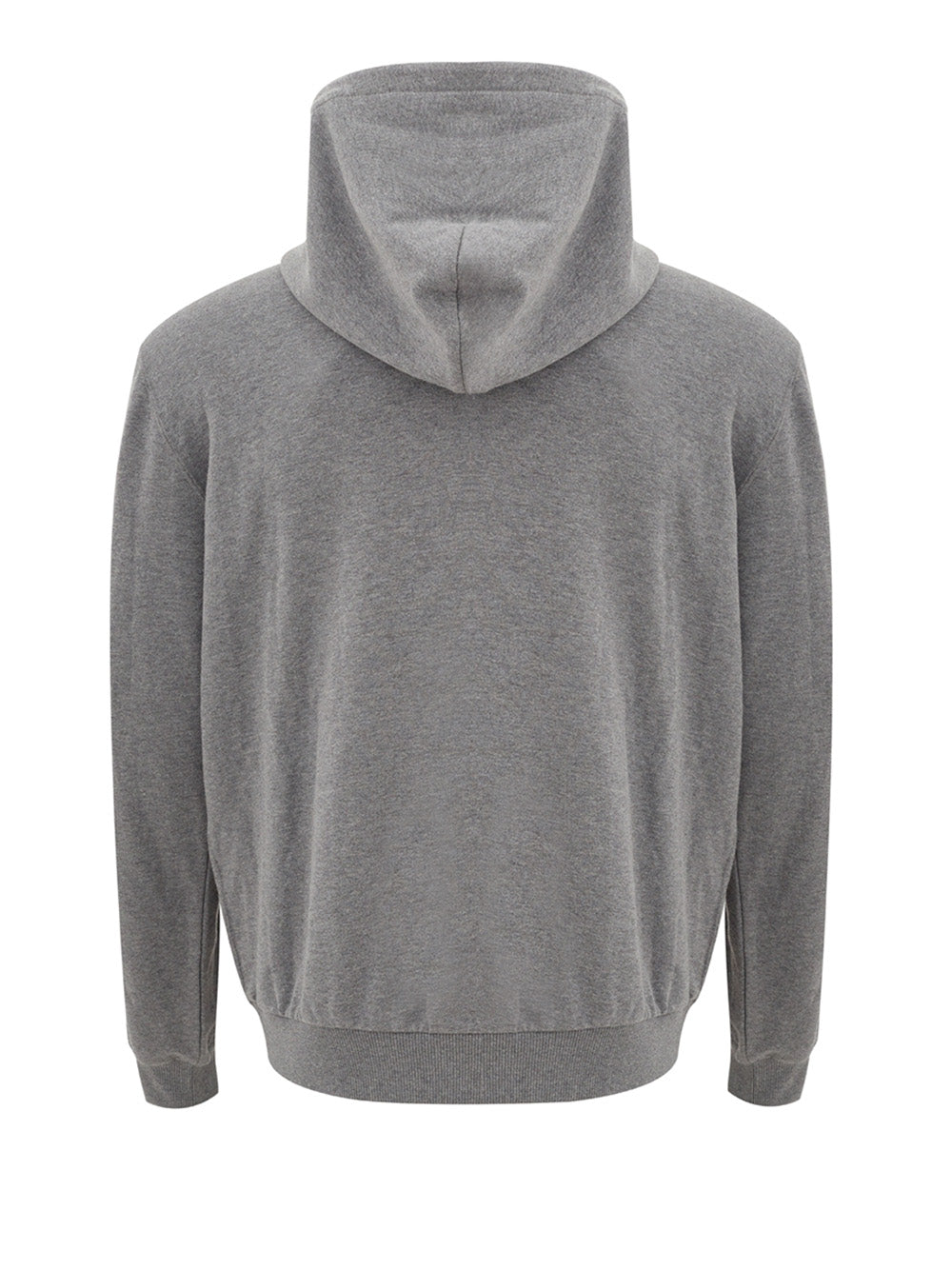 Elegant Grey Embroidered Logo Sweatshirt